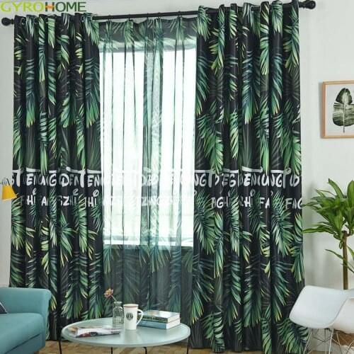 GYC2282 Tropical Rainforest Curtains Shading Home Decoration For Living Room Bedroom Nordic Window Organza Fabrics Tulle Drapes