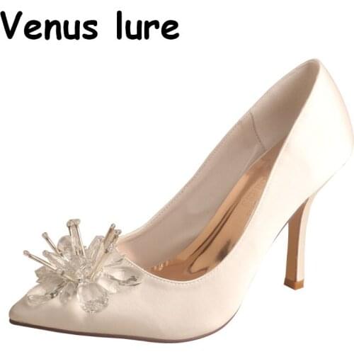 Customized High Heels Shoes for Women 2021 Ivory Bridal Pumps 9.5CM Heel