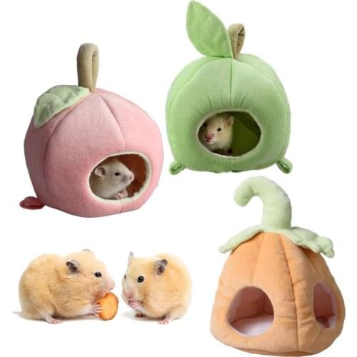 Pumpkin Apple Shape Small Pet Cage Cute Mini Animal Hamster Bed House Cotton Nest New Bron Guinea Pig Cage Hedgehog Chinchilla