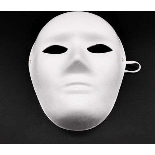 Thickened Face Halloween Mask Pulp White Mask Hand-painted Sturdy Durable Fashion Dance Party DIY Carnival Party Decor