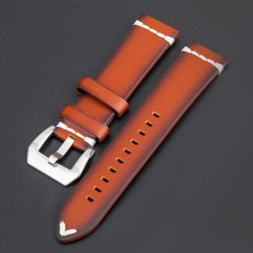 Vintage Unique Genuine Leather Watch Straps Popular Grilled Design Men Watch Band Accessories 18mm 20mm 22mm 24mm Watch Straps
