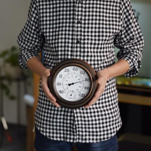 Vintage Thermometer Hygrometer Large Scale ℃ ℉ Display Indoor Humidity Temperature Monitor Retro Wall Mounted