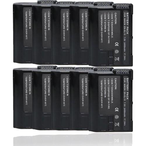 10Pcs/lot EN-EL15 EN EL15 ENEL15 digital Battery battierie akku batteria camera accessories for NIKON D7000 1V1 D800 D800E D600