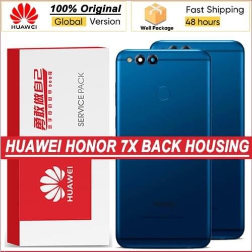 100% Original Back Housing for HUAWEI HONOR 7X Back Cover Battery Glass Door Rear Case with Camera Lens