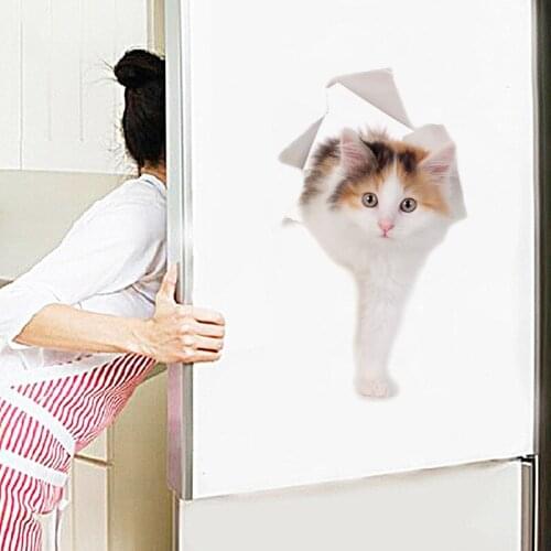 3D Cat Dog Wall Sticker Bathroom Bedroom Animal Decals Toilet Stickers Home Decoration Art Poster STTA889