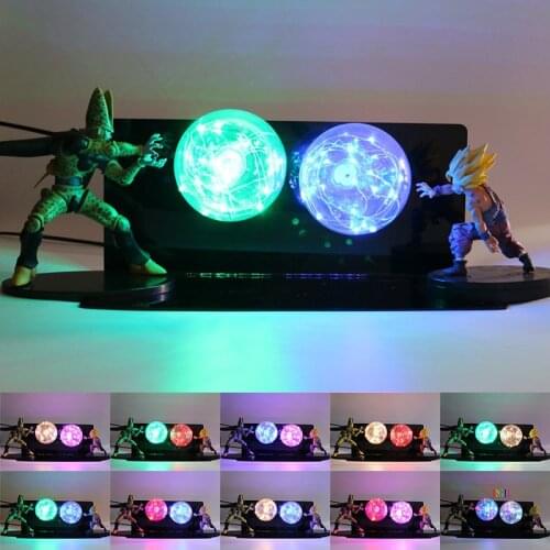 DBZ Gohan vs Cell LED 3D Lamp DBZ Anime Luminaria Children Kids Baby DIY Bedside Table Lamp Night Light for Bedroom