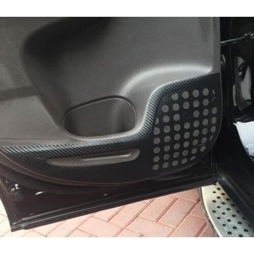 4Pcs/set Carbon Fiber Style Car Interior Door Side Anti-kick Protective Film Decal Sticker For Honda CRV 2013 2014 2015