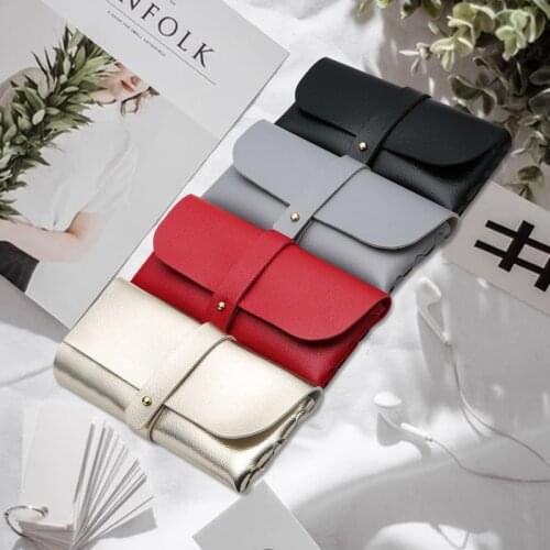 5 Color Leather Sunglasses Glasses Bag Unisex Go Out Glasses Coin Key Phone Clutch Bag Women Sunglasses Myopia Glasses Bag