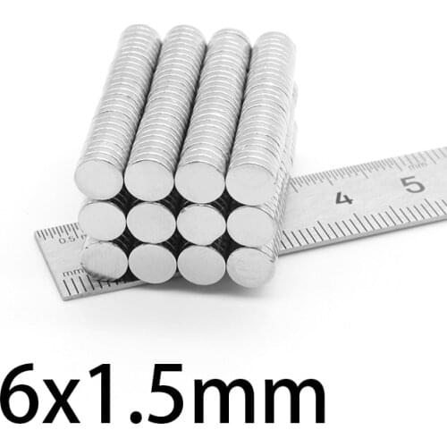 50-800PCS 6x1.5mm Thin Neodymium Magnet Strong 6mmx1.5mm Permanent Magnet disc 6*1.5mm Powerful Magnetic Round Magnet 6x1.5
