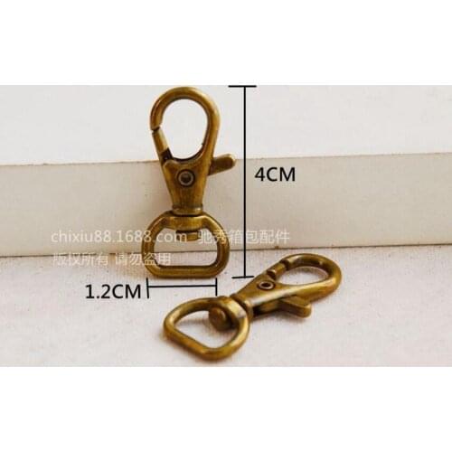 50pcs/lot Vintage Metal Luggage bag Dog buckle Snap hook,Bag hanger Lobster Clasp DIY Sewing handmade Key chain buttons AU851