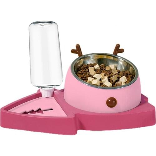 60% Hot Sale Dog Bowl Raised Stand Non-slip Stainless Steel Detachable Pet Food Water Feeder Pet Feeder Bowl for Indoor
