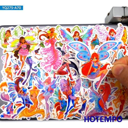 70pcs Cute Cartoon Magic Academy Girls Adventure Campus Youth Anime Stickers for Kids Gift Letter Diary Scrapbooking Phone Decal