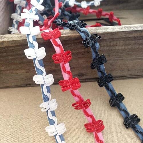 9meters/1.5cm Wide Red New Wave Shape Stir Flower Lace with A DIY Pet Doll Clothes Accessories Blue Lace Fabric