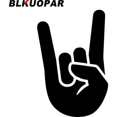 BLKUOPAR for Finger Peace Rock Car Sticker Personality Sunscreen Decal Air Conditioner Campervan Waterproof Trunk Vinyl Car Wrap