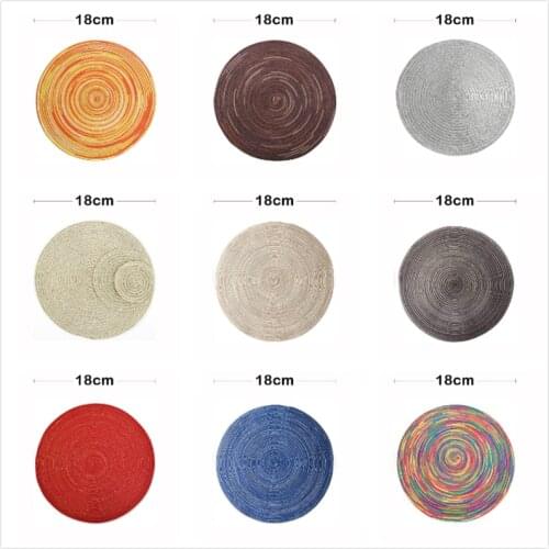 Free Shipping - Home Decoration Round Weaving Place Dining Table Pad, 18cm Heat Resistant Kitchen Anti-Skid Mat