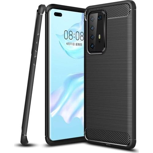 P40 Luxury Carbon Fiber Protection Case For Huawei P40 Pro Plus Case Silicon Soft Case For P40 Lite Pro+ cover fundas