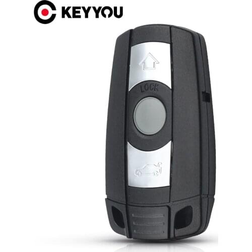 KEYYOU 3 Buttons Smart Remote Key Case Shell For BMW 1 3 5 6 Series E90 E91 E92 E60 Keyless Entry Fob Car-Styling Alarm Cover