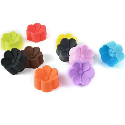 Muffin Cup 5cm Soft Silicone Cake Mold Chocolate Mould Plumeria rubra Flower Shape Cupcake Baking Tool Mix Colors, 1000pcs