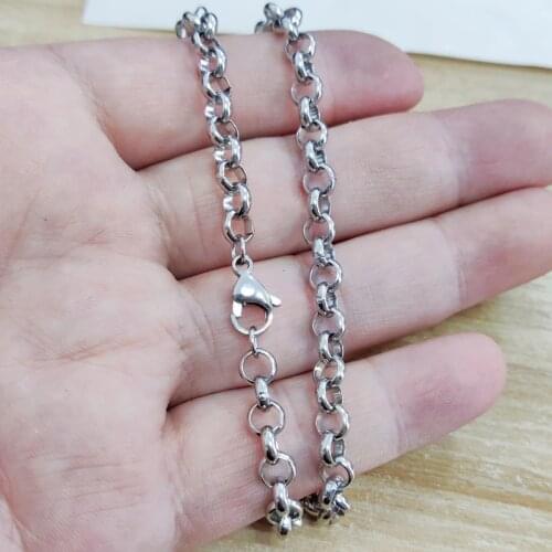 Custom Order: 50 PCS - Stainless Steel 37 Inch 6mm Rolo Necklaces, Long Circle Link Chain Necklace