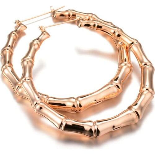 Statement Bamboo Earrings For Women Big Loop Earrings Female Ladies Gift Jewelry Wholesale