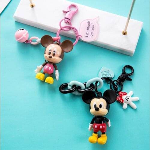 Mickey Donald Duck Daisy Pvc Keychain Toy Minnie Mickey Mouse Key Ring Anime Model Doll Toys For Kid Girl Bag Pendant Xmas Gifts