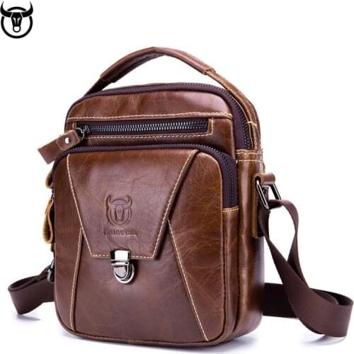 Genuine Leather Mens Messenger Bags quality Crossbody Bags Vintage cow leather man Shoulder bag for male Casual handbag