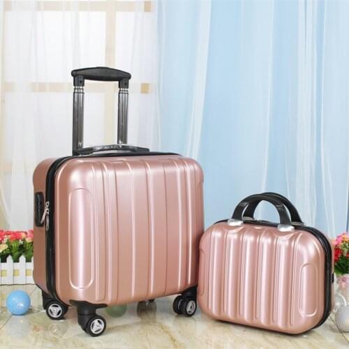 Women trolley luggage bag set travel suitcase with wheels kids 18 inch Cabin carry on rolling luggage set fashion suitcase set