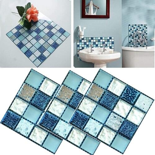 20Pcs 10*10cm Retro Pattern Matte Surface Self Adhesive Tiles Sticker For DIY Home Bathroom Kitchen Decoration Wall Stickers