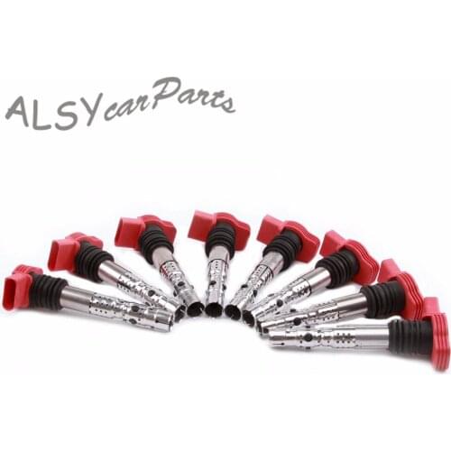 New UF483 Red Ignition Coils For Audi A4 Avant A4 Cabrio S8 Quattro A6 A8 S4 S6 3.0 L V6 ASN BBJ CP294 5C1470 C1471 06C905115M