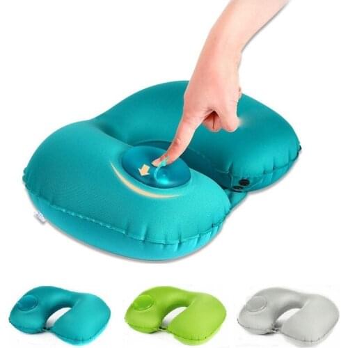 Press Type Portable Automatic Inflatable U Shaped Neck Pillow For Travel Camping Pillow Inflatable Travel Pillow Neck Protective