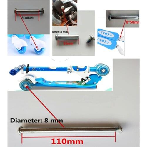 Scooter childrens scooter accessories front wheel screws piercing hex socket axle male and female screws nut bolts Skate Screws