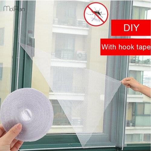 Hot Anti Mosquito Net Diy Mesh White Black Window Screen Mosquito Mesh Curtain Protector Insect Fly Mosquito Easy Installation