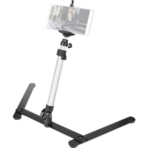 Photo Copy Stand Pico Projector Stand with Phone Clamp Overhead Phone Mount Phone Stand Mini Tripod Adjustable Tabletop Monopod
