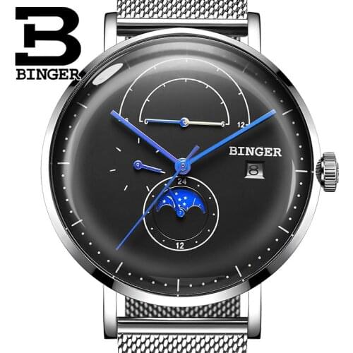 Switzerland Automatic Watches BINGER Sports Men Watch Fashion Mechanical Watches Sapphire Male Japan Movement reloj hombre 2019