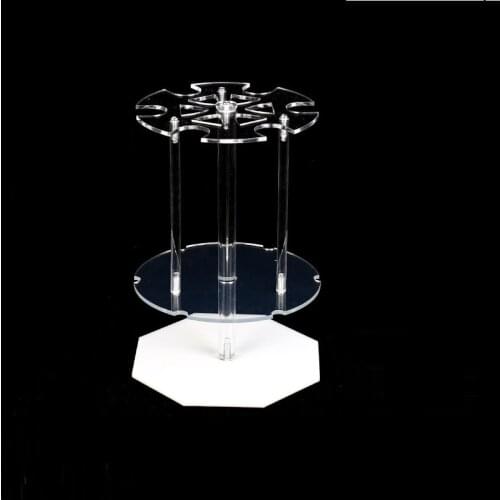 Plexiglass Pipette Stand Transparent Pipettor Rack Pipetting Device Bracket Common Use Round Stand Fits Pipettor Up to 6 Pettes