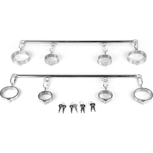 Unisex Stainless Steel Detachable Bondage Frame Handcuffs Shackles Anklet Fetters Ankle Cuffs Slave Restraints Bdsm Sex Toy
