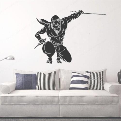 YOYOYU Nursery room Wall Decal Ninja Japanese Warrior Vinyl Wall Art Sticker Samurai Martial Removable Arts Wall Poster HL109