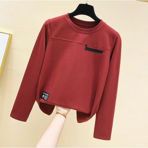 Shintimes Spring And Autumn T-Shirt Women 2020 Appliques Tops Women T Shirt Cotton Korean Fashion Woman Clothes Tee Shirt Femme