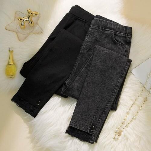 Classic Snowflake Black Women Pencil Pants Plus Size High Waist Elastic Skinny Leggings Ladies Fashion Streetwear Pants Trousers