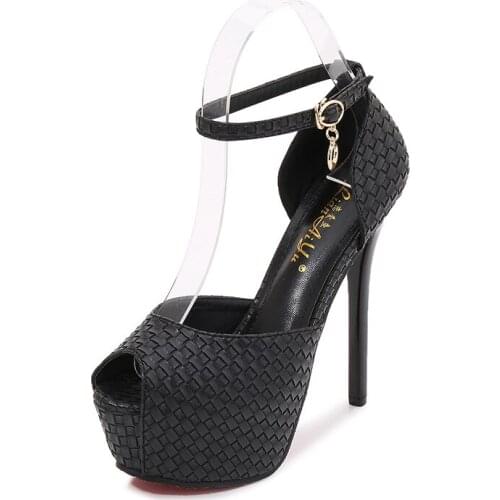 New Arrival Pumps for Women Weave Peep Toe Ladies Heels High Quality Fashion Party Wedding Office Shoes