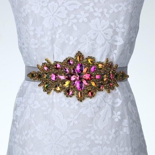 Womens Crystal Diamond Bridal Belt Sashes Wedding Belts Sash for Wedding