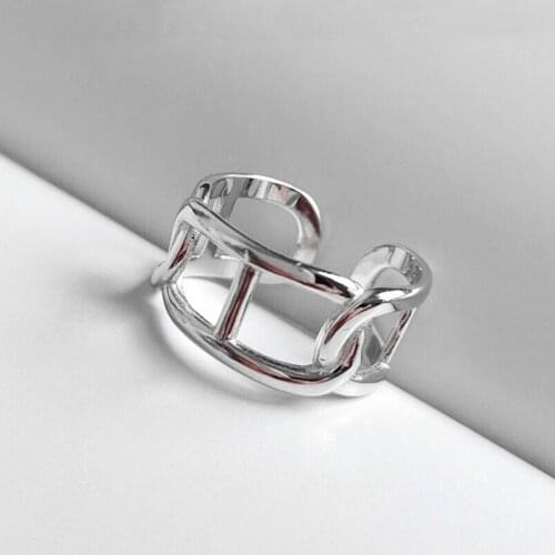 Wholesale Real Silver Color Layer Hollow Rings For Women Statement Jewelry Finger Ring anillos mujer bijoux