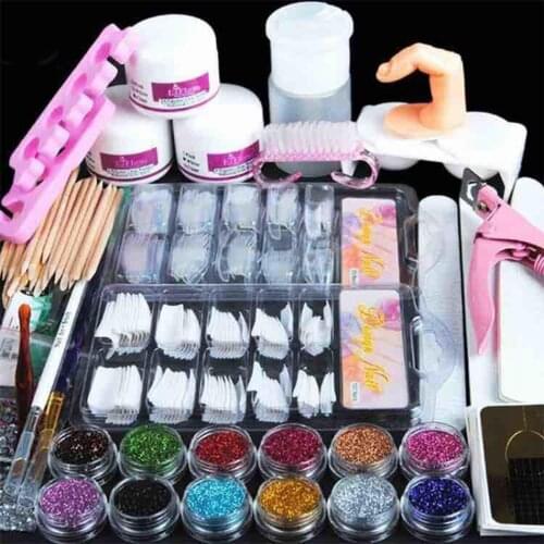 12-color Manicure French Rhinestone Glitter Powder Beginner Nail Art Tool Kit