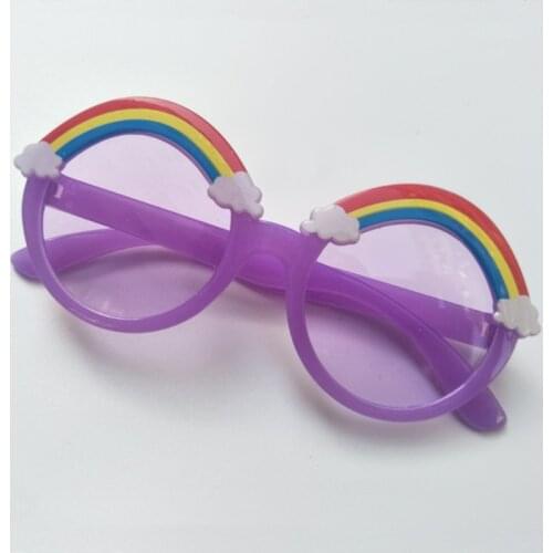 2 Pcs Kids Photo Shooting Props Child Baby Summer Beach Sunglasses Hair Band Kit Candy Colors Anti-UV Cartoon Glasses