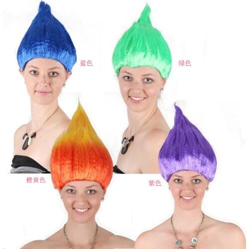 20pcs Trolls Poppy Wig For Kids 36cm Wig Children Cosplay Party Supplies Trolls Wig 8 Colors Birthday Party