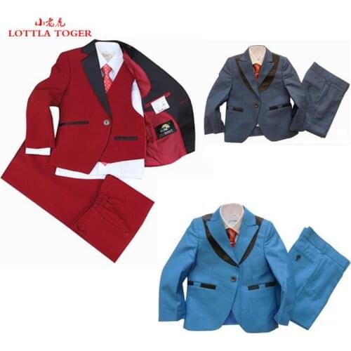 4 piece Boys suits for weddings Kids Prom Suits Red Wedding Suits for Boys tuexdo Children Clothing Set Boy Formal boys blazers