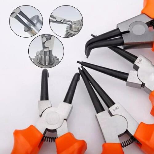 4PCS Practical Circlip Plier Set Retaining Clip For Home Crimp Tool Internal External Spring Bent Straight Snap Ring Disassembly