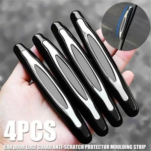 4pcs Universal Car Door Protector Soft Auto Door Edge Corner Anti-Scratch Protection Strip