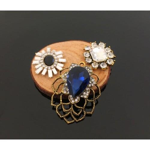 50pcs Crystal Stone strass Jewelry Rhinestone Appliques Vintage Ring Hairpin Brooch Decor Fashion Dress Shoes Bag Accessories