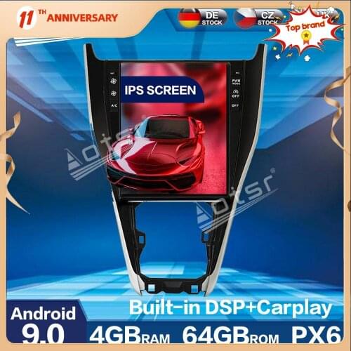 Aotsr Tesla Style PX6 Android 9.0 64G Car Radio Player GPS Navigation Auto Stereo Multimedia Play For TOYOTA Harrier 2013 - 2019